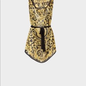 Versace good hibiscus print silk coverup